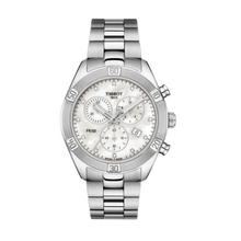 Load image into Gallery viewer, Tissot PR 100 Sport Chic Chronograph Diamonds Mother of Pearl Dial Silver Steel Strap Watch for Women - T101.917.11.116.00