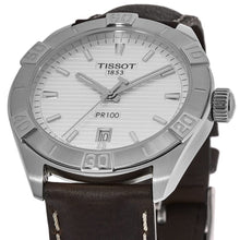 Load image into Gallery viewer, Tissot PR 100 Sport Silver Dial Brown Leather Strap Watch For Men - T101.610.16.031.00