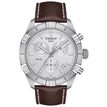 Load image into Gallery viewer, Tissot PR 100 Sport Quartz Chronograph Silver Dial Brown Leather Strap Watch For Men - T101.617.16.031.00