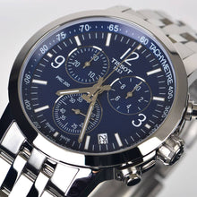 Load image into Gallery viewer, Tissot PRC 200 Chronograph Quartz Blue Dial Silver Steel Strap Watch For Men - T114.417.11.047.00