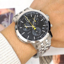Load image into Gallery viewer, Tissot PRC 200 Chronograph Black Dial Silver Steel Strap Watch For Men - T114.417.11.057.00