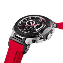 Load image into Gallery viewer, Tissot T Race Chronograph Black Dial Red Silicone Strap Watch For Men - T115.417.27.051.00