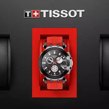 Load image into Gallery viewer, Tissot T Race Chronograph Black Dial Red Silicone Strap Watch For Men - T115.417.27.051.00