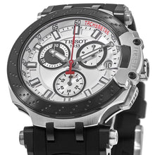 Load image into Gallery viewer, Tissot T Race Chronograph White Dial Black Silicone Strap Watch For Men - T115.417.27.011.00