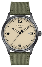 Load image into Gallery viewer, Tissot T Sport Chrono XL Beige Dial Khakhi Green Nylon Strap Watch for Men - T116.617.33.267.00