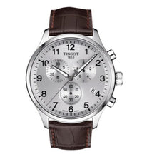 Load image into Gallery viewer, Tissot T Sport Chrono XL Classic Silver Dial Brown Leather Strap Watch For Men - T116.617.16.037.00