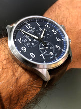 Load image into Gallery viewer, Tissot Chrono XL Vintage Blue Dial Brown Leather Strap Watch For Men - T116.617.16.042.00
