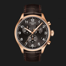 Load image into Gallery viewer, Tissot Chrono XL Black Dial Brown Leather Strap Watch For Men - T116.617.36.057.01