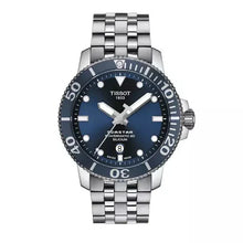 Load image into Gallery viewer, Tissot T Sport Seastar 1000 Powermatic Silicium Blue Dial Silver Steel Strap Watch For Men - T120.407.11.041.01