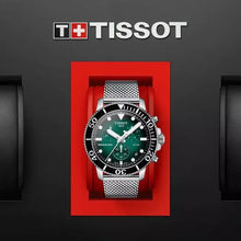 Load image into Gallery viewer, Tissot Seastar 1000 Chronograph Green Dial Silver Mesh Bracelet Watch For Men - T120.417.11.091.00