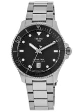 Load image into Gallery viewer, Tissot Seastar 1000 Lady Black Dial Silver Steel Strap Watch for Women - T120.210.11.051.00