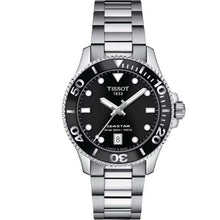 Load image into Gallery viewer, Tissot Seastar 1000 Lady Black Dial Silver Steel Strap Watch for Women - T120.210.11.051.00