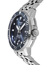 Load image into Gallery viewer, Tissot T Sport Seastar 1000 Powermatic Silicium Blue Dial Silver Steel Strap Watch For Men - T120.407.11.041.01