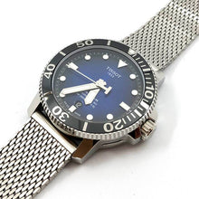 Load image into Gallery viewer, Tissot Seastar 1000 Powermatic 80 Blue Dial SIlver Mesh Bracelet Watch For Men - T120.407.11.041.02