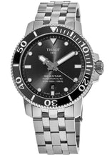 Load image into Gallery viewer, Tissot Seastar 1000 Powermatic 80 Black Dial Silver Steel Strap Watch For Men - T120.407.11.051.00