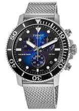 Load image into Gallery viewer, Tissot Seastar 1000 Chronograph Blue Dial Silver Mesh Bracelet Watch For Men - T120.417.11.041.02