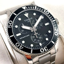 Load image into Gallery viewer, Tissot Seastar 1000 Chronograph Black Dial Silver Steel Strap Watch For Men - T120.417.11.051.00