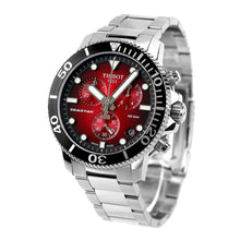 Load image into Gallery viewer, Tissot Seastar 1000 Chronograph Red Dial Silver Steel Strap Watch For Men - T120.417.11.421.00
