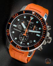 Load image into Gallery viewer, Tissot Seastar 1000 Chronograph Black Dial Orange Rubber Strap Watch For Men - T120.417.17.051.01