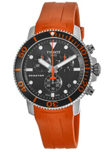 Load image into Gallery viewer, Tissot Seastar 1000 Chronograph Black Dial Orange Rubber Strap Watch For Men - T120.417.17.051.01