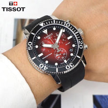 Load image into Gallery viewer, Tissot Seastar 1000 Chronograph Red Dial Black Rubber Strap Watch For Men - T120.417.17.421.00