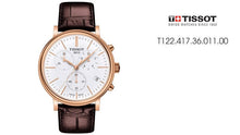 Load image into Gallery viewer, Tissot Carson Premium Chronograph White Dial Brown Leather Strap Watch For Men - T122.417.36.011.00