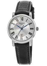 Load image into Gallery viewer, Tissot Carson Premium Lady Silver Dial Black Leather Strap Watch For Women - T122.210.16.033.00