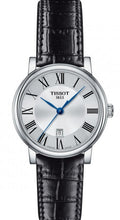 Load image into Gallery viewer, Tissot Carson Premium Lady Silver Dial Black Leather Strap Watch For Women - T122.210.16.033.00