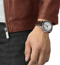 Load image into Gallery viewer, Tissot Supersport Chrono Silver Dial Brown Leather Strap Watch for Men - T125.617.16.031.00