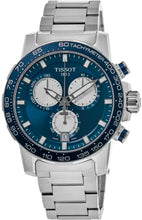 Load image into Gallery viewer, Tissot Supersport Chrono Blue Dial Silver Steel Strap Watch For Men - T125.617.11.041.00