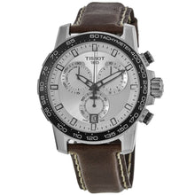 Load image into Gallery viewer, Tissot Supersport Chrono Silver Dial Brown Leather Strap Watch for Men - T125.617.16.031.00