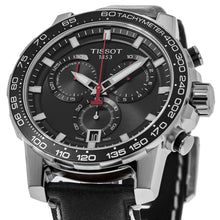 Load image into Gallery viewer, Tissot Supersport Chrono Black Dial Black Leather Strap Watch for Men - T125.617.16.051.00