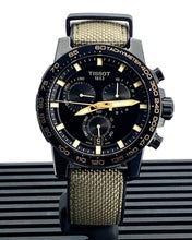 Load image into Gallery viewer, Tissot Supersport Chrono Black Dial Beige Nylon Strap Watch For Men - T125.617.37.051.01