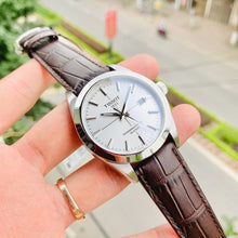Load image into Gallery viewer, Tissot Gentleman Powermatic 80 Silicium Silver Dial Brown Leather Strap Watch For Men - T127.407.16.031.01