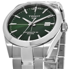Load image into Gallery viewer, Tissot Gentleman Powermatic 80 Silicium Green Dial Silver Steel Strap Watch For Men - T127.407.11.091.01
