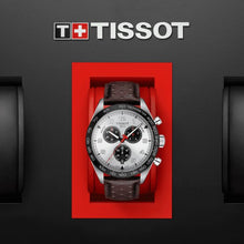 Load image into Gallery viewer, Tissot T Sport PRS 516 Chronograph Silver Dial Brown Leather Strap Watch for Men - T131.617.16.032.00