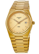 Load image into Gallery viewer, Tissot PRX Champagne Yellow Gold Dial Gold Steel Strap Watch for Men - T137.410.33.021.00