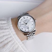 Load image into Gallery viewer, Tissot Carson Premium Automatic Lady Diamonds Silver Dial Silver Steel Strap Watch for Women - T122.207.11.036.00