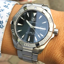 Load image into Gallery viewer, Tag Heuer Aquaracer Automatic Black Dial Silver Steel Strap Watch for Men - WAY2110.BA0928