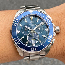 Load image into Gallery viewer, Tag Heuer Aquaracer Blue Dial SIlver Steel Strap Watch for Men - CAY111B.BA0927