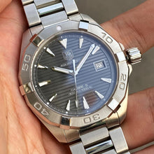 Load image into Gallery viewer, Tag Heuer Aquaracer Automatic Anthracite Grey Dial Silver Steel Strap Watch for Men - WAY2113.BA0928