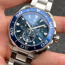Load image into Gallery viewer, Tag Heuer Aquaracer Blue Dial SIlver Steel Strap Watch for Men - CAY111B.BA0927