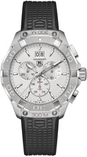 Load image into Gallery viewer, Tag Heuer Aquaracer Chronograph White Dial Black Rubber Strap Watch for Men - CAY1111.FT6041