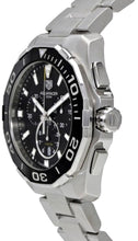 Load image into Gallery viewer, Tag Heuer Aquaracer Quartz Chronograph Black Dial Silver Steel Strap Watch for Men - CAY111A.BA0927