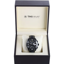 Load image into Gallery viewer, Tag Heuer Aquaracer Chronograph PVD Black Dial Black Nylon Strap Watch for Men - CAY218A.FC6361