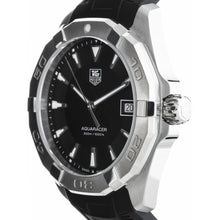 Load image into Gallery viewer, Tag Heuer Aquaracer Quartz Black Dial Black Rubber Strap Watch for Men - WAY1110.FT8021