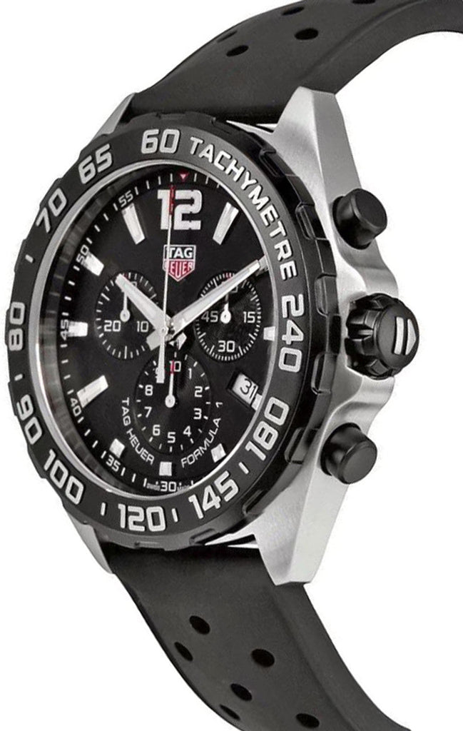 Tag Heuer Formula 1 Black Dial Black Leather Strap Watch for Men - CAZ1010.FT8024