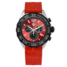 Load image into Gallery viewer, Tag Heuer Formula 1 Chronograph Red Dial Red Rubber Strap Watch for Men - CAZ101AN.FT8055