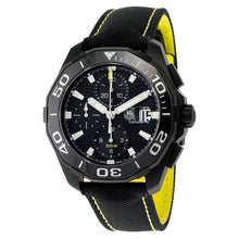 Load image into Gallery viewer, Tag Heuer Aquaracer Chronograph PVD Black Dial Black Nylon Strap Watch for Men - CAY218A.FC6361