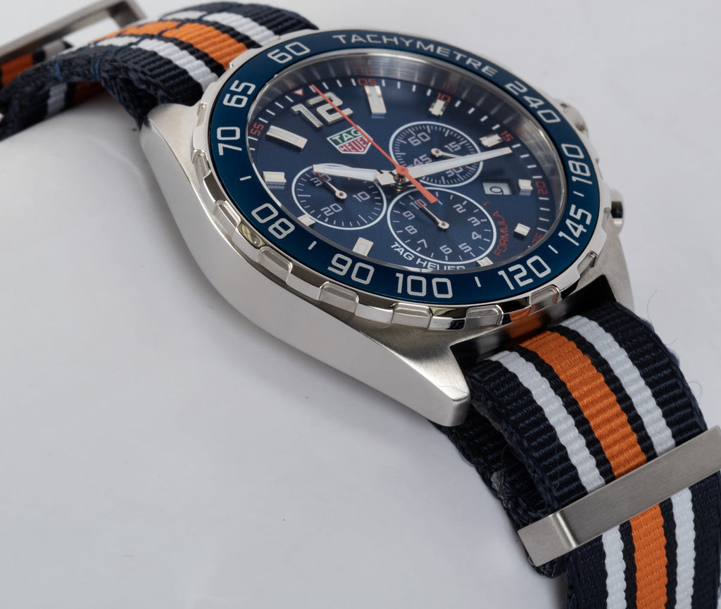 Tag Heuer Formula 1 Chronograph 43mm Blue Dial NATO Strap Watch for Men - CAZ1014.FC8196
